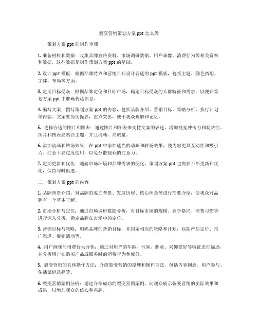 裂变营销策划方案ppt怎么做