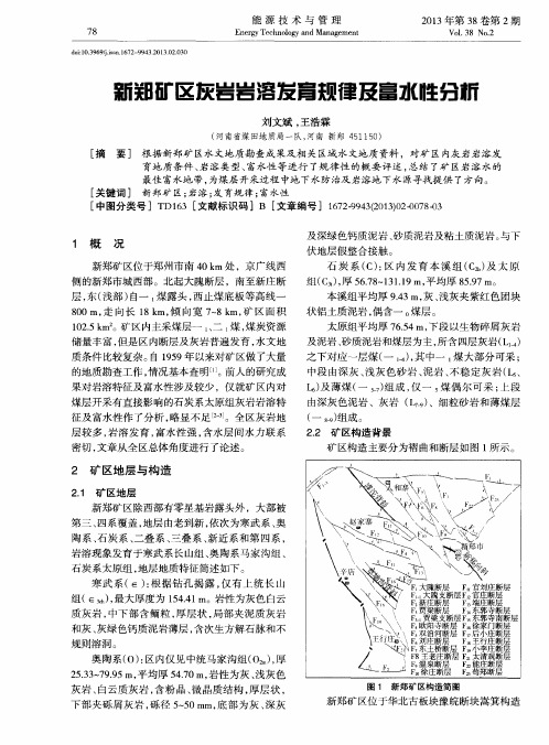 新郑矿区灰岩岩溶发育规律及富水性分析