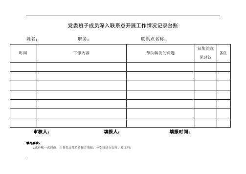 班子成员深入联系点开展工作情况台账2