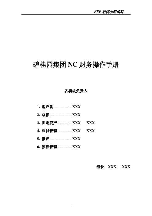 碧桂园集团NC财务操作手册