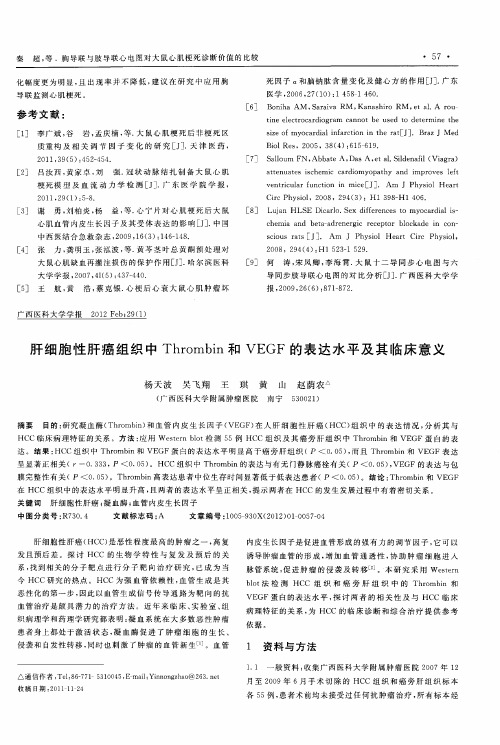 肝细胞性肝癌组织中Thrombin和VEGF的表达水平及其临床意义