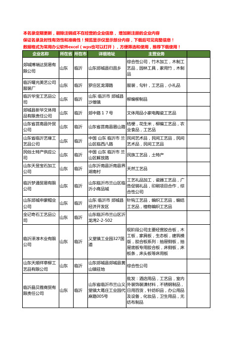 新版山东省临沂工艺品公司工商企业公司商家名录名单联系方式大全237家