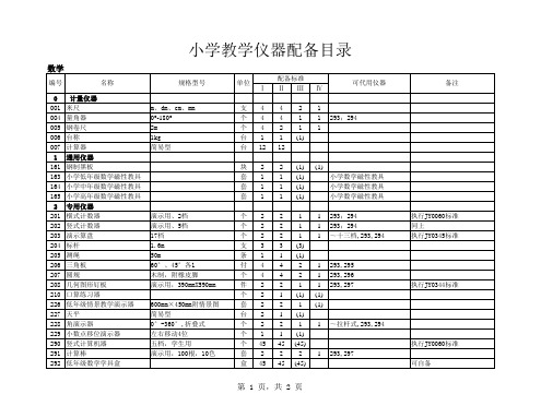 小学教仪配备目录(2000标准)(1)