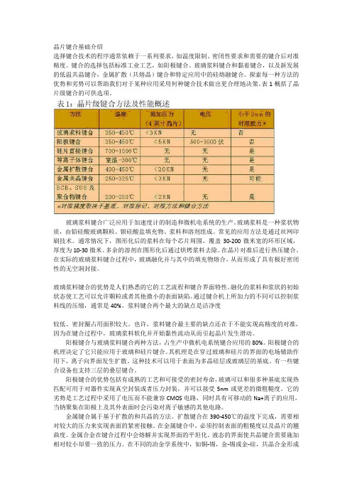 晶片键合基础介绍