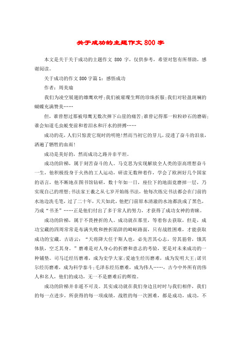 关于成功的主题作文800字