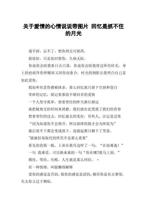 关于爱情的心情说说带图片 回忆是抓不住的月光