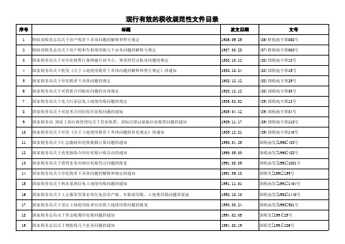 国家税务总局有效文件