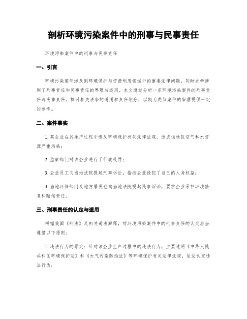 剖析环境污染案件中的刑事与民事责任