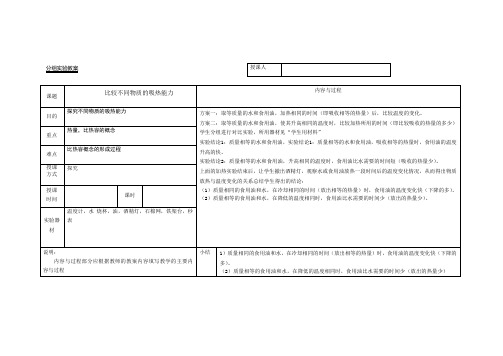 比较不同物质的吸热能力