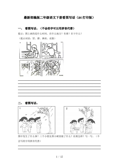 最新部编版二年级语文下册看图写话(A4打印版)