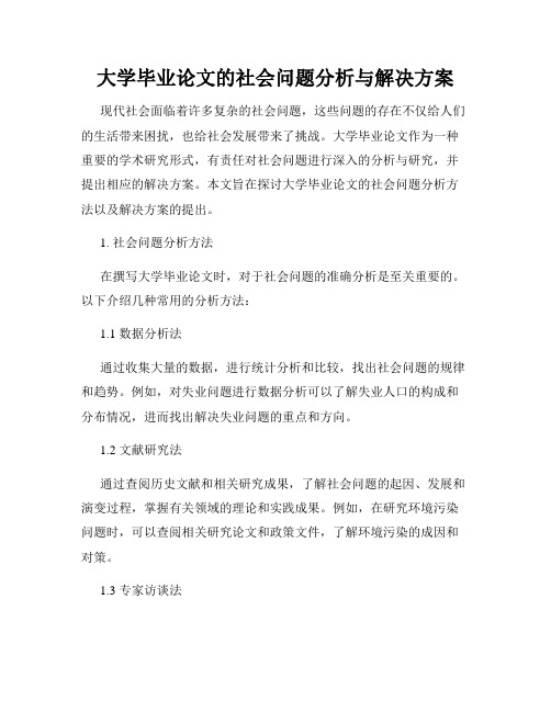 大学毕业论文的社会问题分析与解决方案