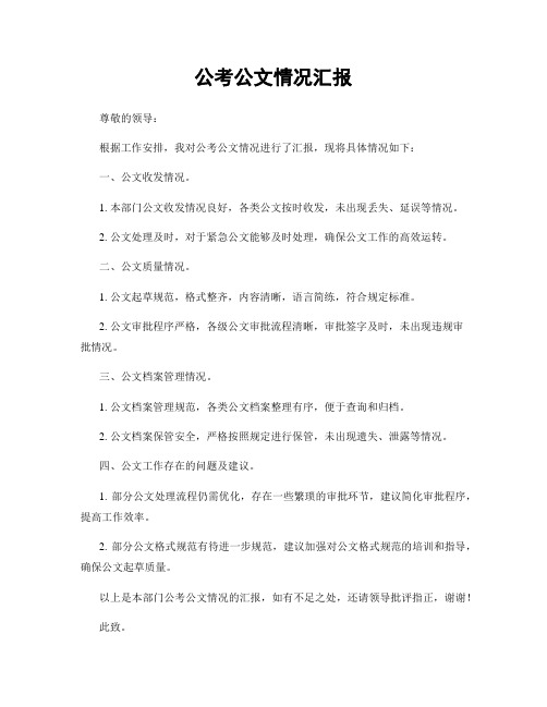 公考公文情况汇报