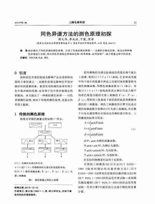 同色异谱方法的测色原理初探
