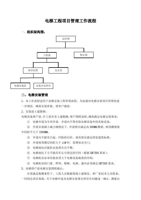 电梯工程项目管理工作流程