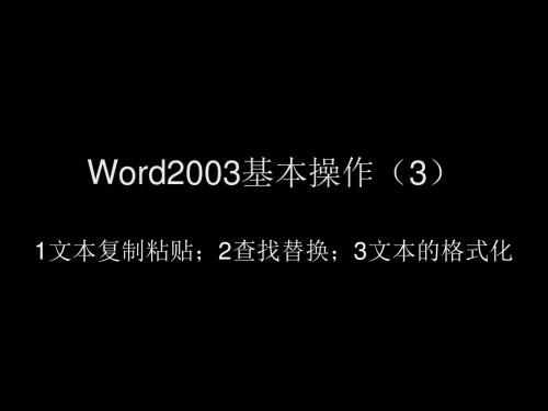 Word2003基本操作(3)