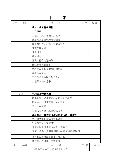 江苏建筑工程资料归档要求目录表