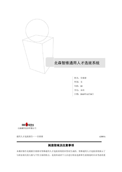 北森智维通用人才选拔系统