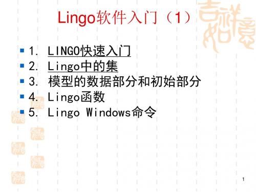 Lingo软件简单教程