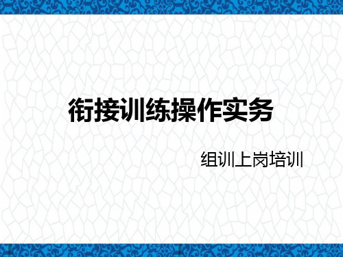 保险公司组训上岗培训PPT课件：衔接训练操作实务