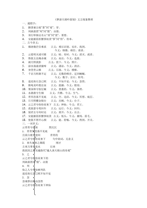 《梦游天姥吟留别》文言现象