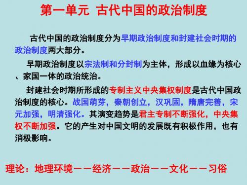 2019届高考历史A版一轮复习课件：考点1 商周时期的政治制度(共23张PPT)