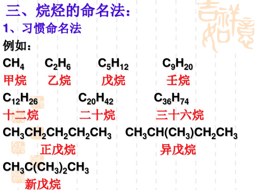 烷烃命名