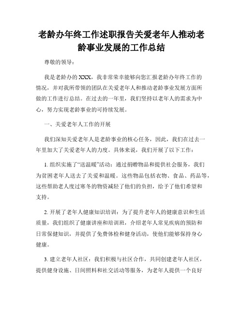 老龄办年终工作述职报告关爱老年人推动老龄事业发展的工作总结