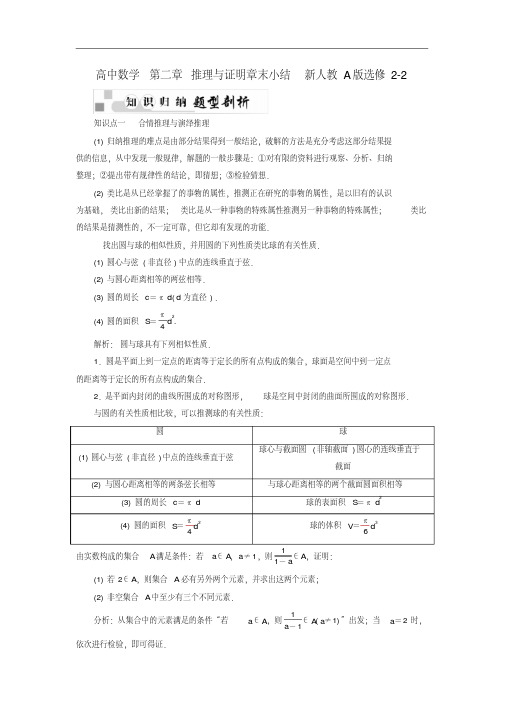 高二数学第二章推理与证明章末小结新人教A版选修2-2