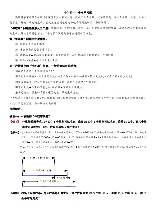 (完整版)小升初数学牛吃草问题