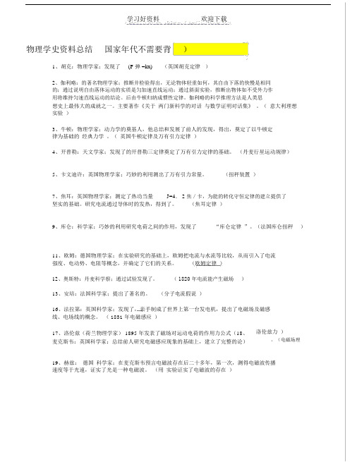 会考物理学史总结.doc