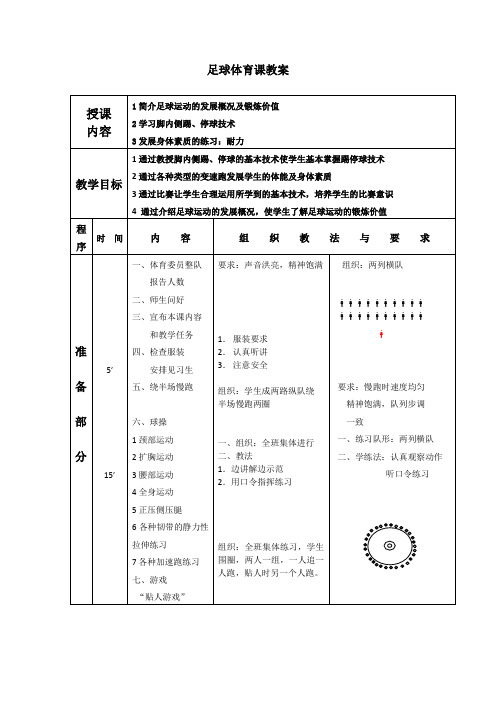 6篇标准足球体育课教案