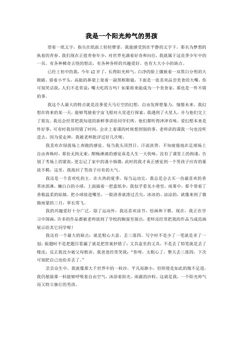 我是一个阳光帅气的男孩