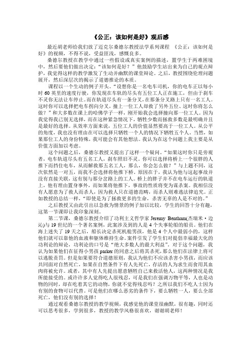 《公正：该如何是好》观后感