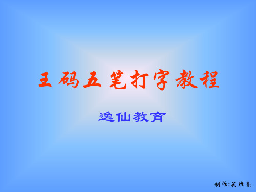 王码五笔打字教程.ppt