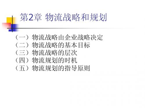 chapter2 物流战略和规划