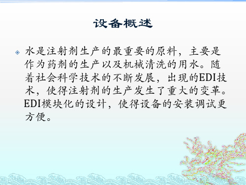 制备注射剂用水的超纯水设备ppt课件