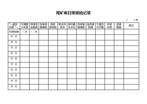 尾矿库安全检查记录表