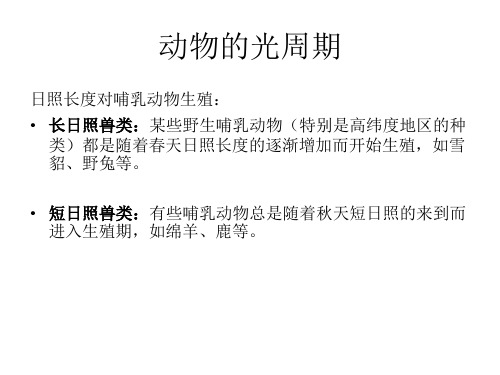 2.3 动物的光周期