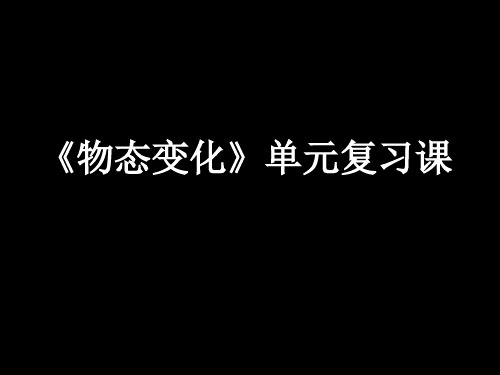 2021年中考物理一轮复习之《物态变化》单元复习课件PPT