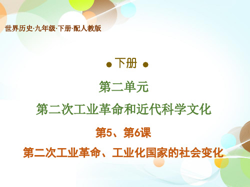 2020版人教部编九年级历史下册课件：第5、第6课 第二次工业革命、工业化国家的社会变化(共41张PPT)