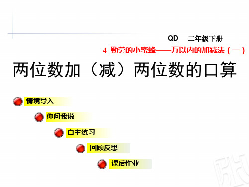 青岛版二年级数学下册第4单元万以内的加减法(一)PPT课件全套