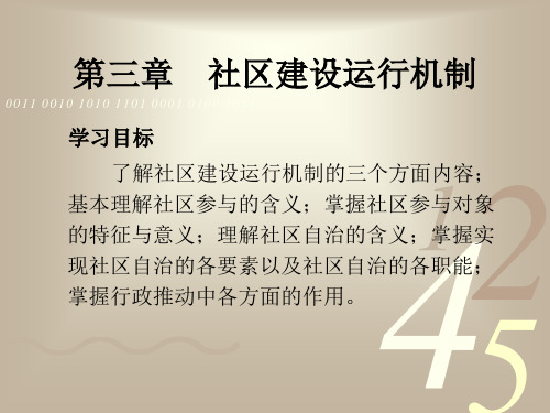 社区建设与管理第三章  社区建设运行机制