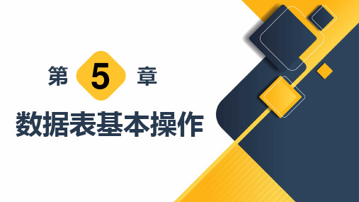 《MySQL数据库应用案例教程》教学课件 第5章  数据表基本操作