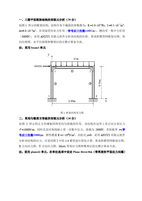 土木建筑学院硕士研究生课程《工程数值计算》试卷