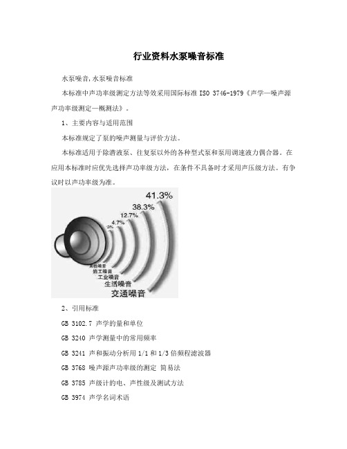 行业资料水泵噪音标准