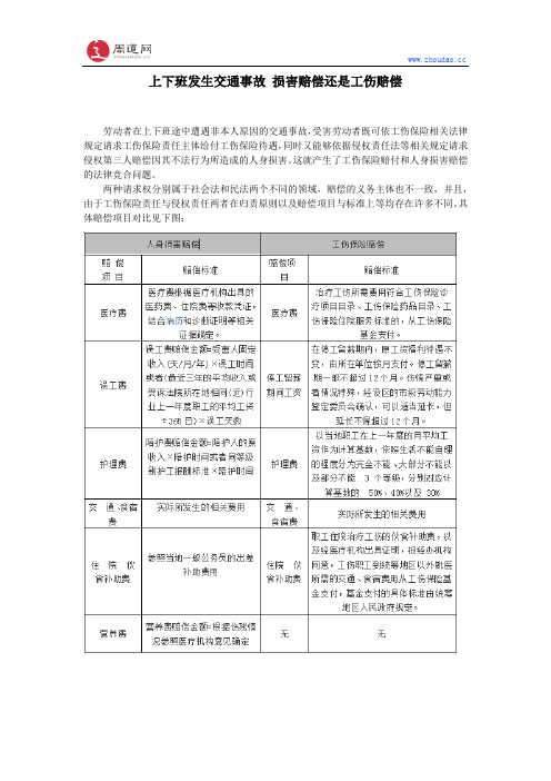 上下班发生交通事故 损害赔偿还是工伤赔偿