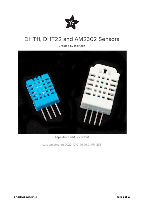 DHT11, DHT22 and AM2302 Sensors说明书