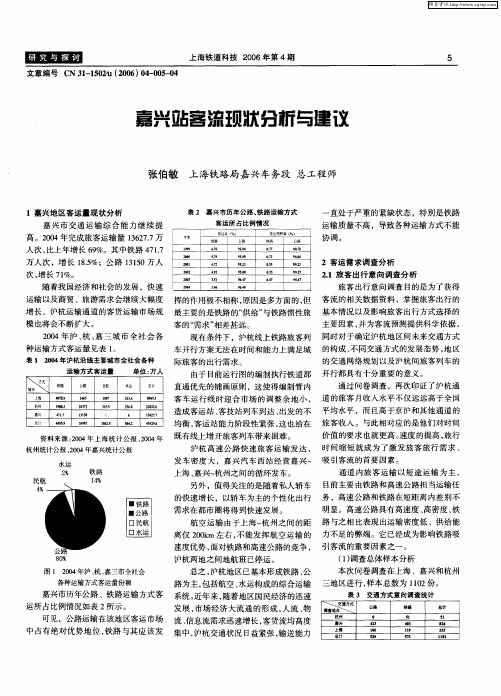 嘉兴站客运现状分析与研究