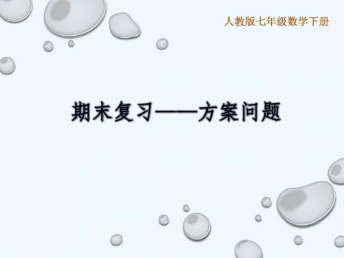 数学人教版七年级下册方案问题应用题