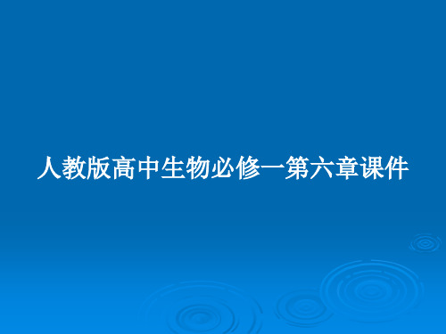 人教版高中生物必修一第六章课件PPT教案